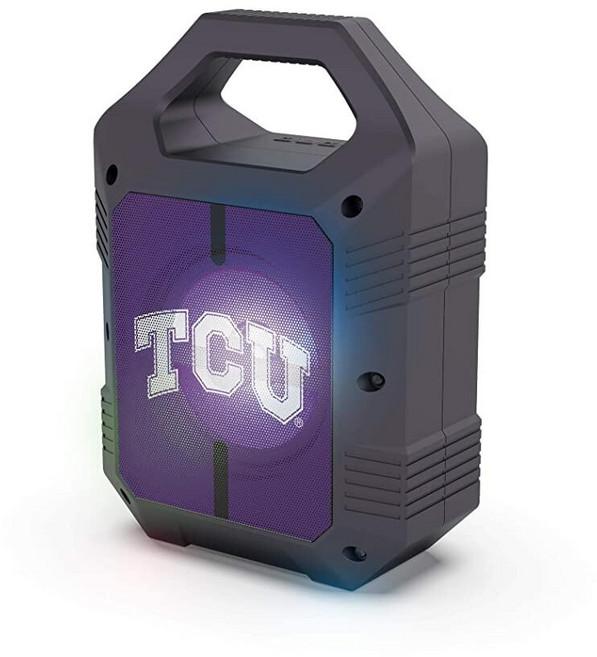 SOAR NCAA 아이오와 주 사이클론 쇼크박스 XL 무선 블루투스 스피커 팀 컬러 412399, TCU 뿔 개구리