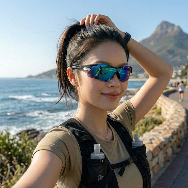 제이엔 러닝 고글 선글라스 스포츠 자전거 등산 골프 테니스, 블루, 1개