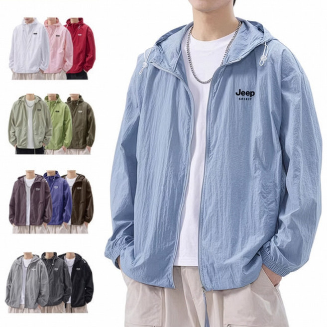 지프스피릿 남녀공용 후드 자켓 경량 바람막이 집업 점퍼 JP7777