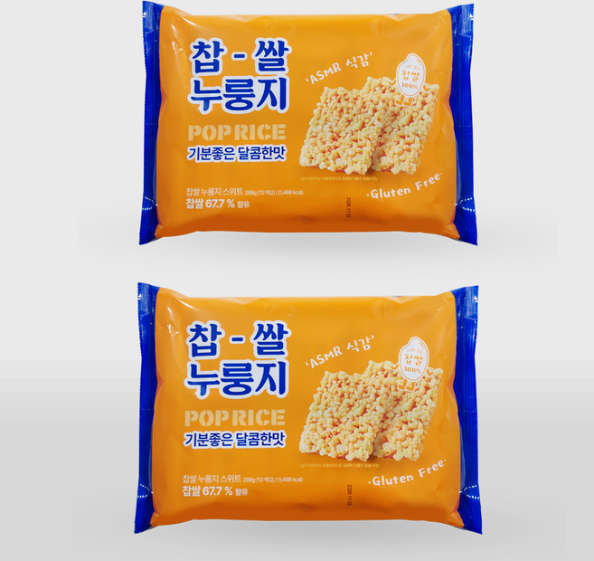 찹쌀 누룽지 스위트 팝 라이스 과자, 10개, 288g
