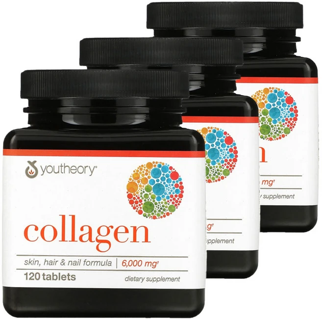 Youtheory 유씨어리 콜라겐 1000mg Collagen, 3개, 120정 - 쿠팡