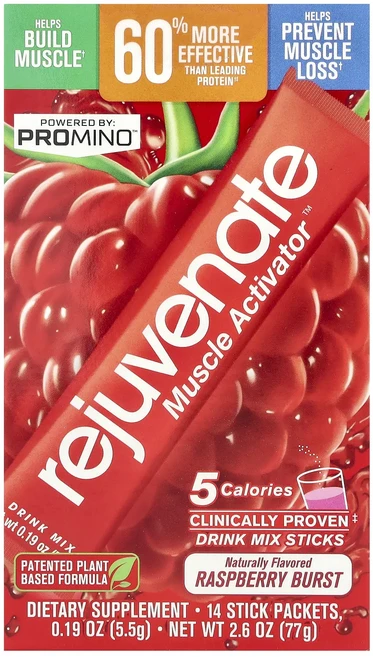절실히 몸관리가필요한시기 Rejuvenate Rejuvenate Muscle Activator™ 드링크 믹스 라즈베리 버스트 스틱팩 14개 개당 5.5g(0.19oz) 프리미엄할인, RejuvenateRejuvenateMuscleActi - 쿠팡