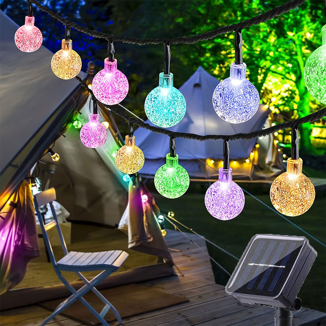 KELAKE 태양광 LED 앵두전구 방수 줄조명 트리전구 야외정원등, 컬러 조명 5미터 20LED