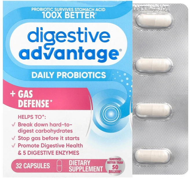 시프 유산균 Digestive Advantage 데일리 프로바이오틱스 캡슐 32정, 1개 - 쿠팡