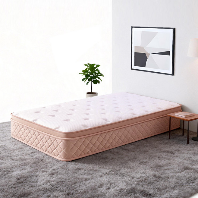 TEYYON 독립 포켓 스프링 침대 바닥 매트리스 싱글 옐로우, 25cm, 중간