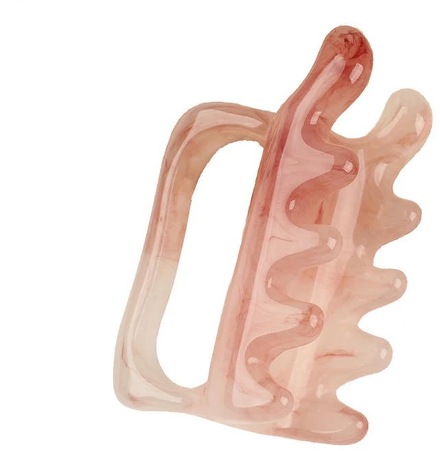 전신 꾹꾹이 두피 수지 괄사 얼굴 페이스 도구 로즈쿼츠 지압 기구 마사지기 바디 목, 베이비핑크, 1개 - 쿠팡