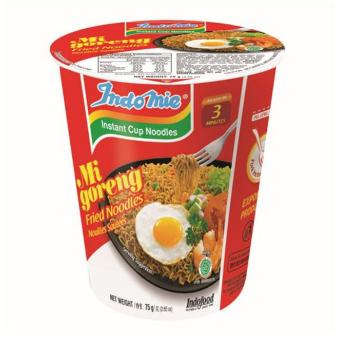 인도미 고렝 인스턴트 볶음 국수 컵 할랄 인증 오리지널 맛 2.65온스 12팩, 인도 미에 고렝 컵 2.65온스(12팩)