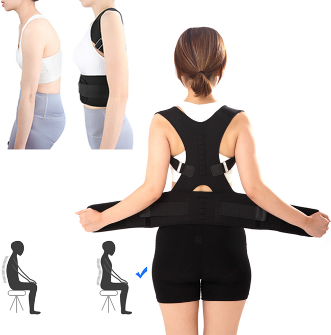 굽은 척추를 쫙펴주는 바른자세 교정밴드, 3개, 블랙(단일)