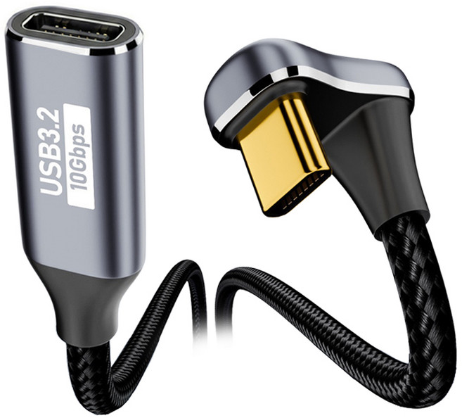 Ytek YT-CCUF-300 USB3.2 C to C타입 U자형 180도 꺾임 연장 케이블 3m 암수 4K 60Hz PD 100W 고속충전 10Gbps 전송