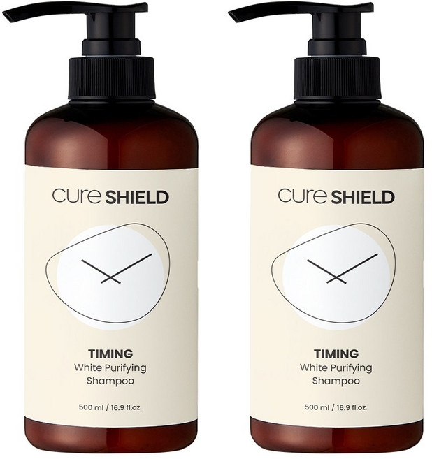 큐어실드 타이밍 화이트 퓨리파잉 샴푸 EP 04 비듬 지성 두피, 2개, 500ml