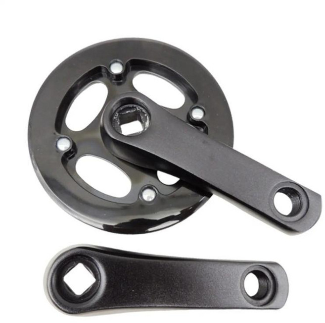 사각홀 크랭크셋 자전거 부품 체인 가드가 검정색 크랭크 암 산악 업그레이드용, 보라색 왼쪽 다리 크랭크