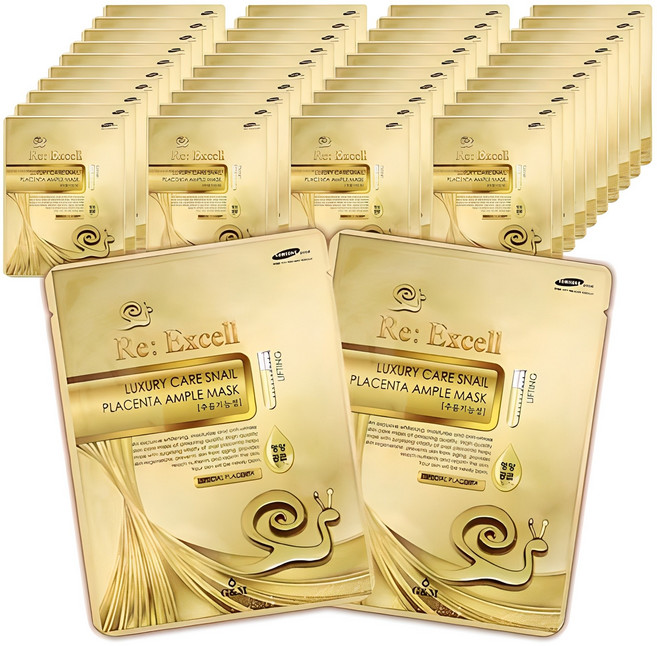 리엑셀 달팽이 콜라겐 마스크팩 시트, 1개입, 40개