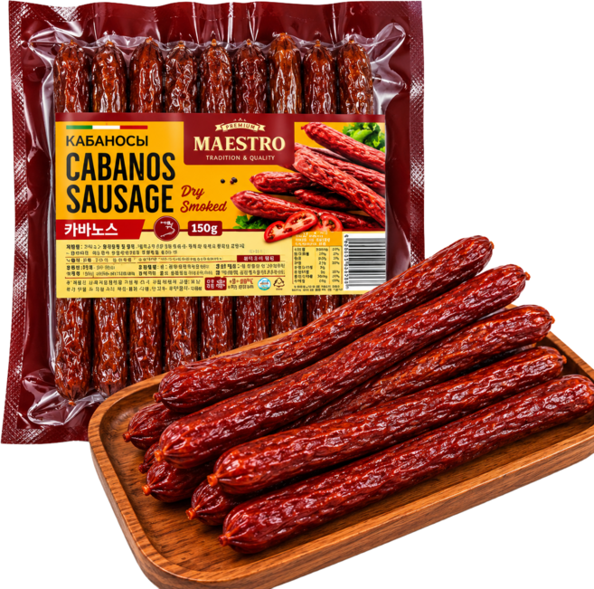 마에스트로 카바노스소시지 150g 맥주안주 유럽식 반건조 소시지, 1개