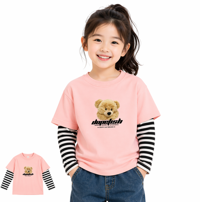 남아 여아 봄가을 긴팔 아동티셔츠 스타일 데일리룩 키즈티 편한 베이직