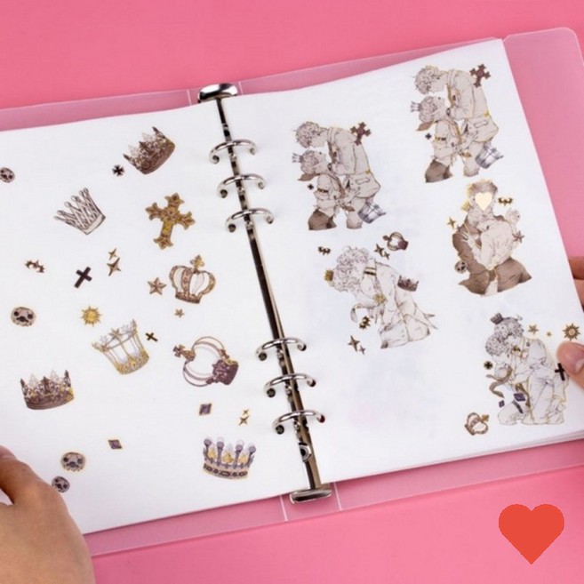 스티커 타공 리버시블 보관 정리 마테 이형지 북 리필