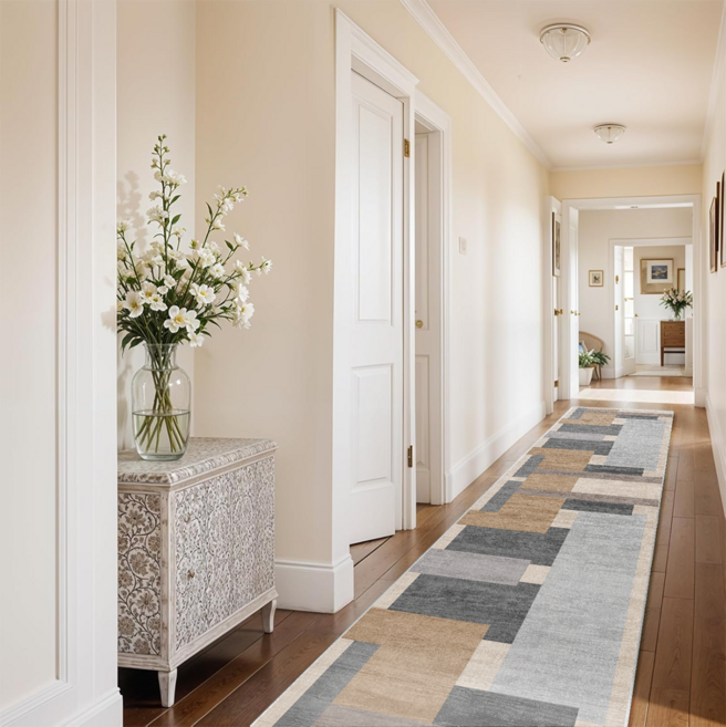 모던 심플 러그 벨벳 소재 세탁기 가능 관리 용이 접기 가능 미끄럼방지 현관 거실 복도 대형 미니 롱 카펫 기하학 패턴