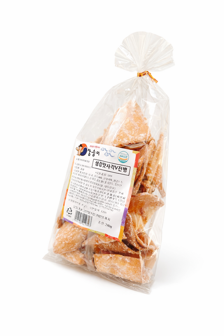 장승이옛날과자 생강맛사각V전병, 1개, 240g