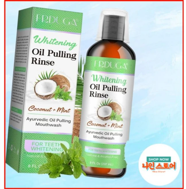 코코넛 오일 풀링 구강 세정 237ML 민트 자연 필수 오일과 비타민 함유 위생 건강한 잇몸 지원에 도움 A, 코코넛 오일 풀링 구강 세정용 237ML 민트 자연 필, 1개 - 쿠팡