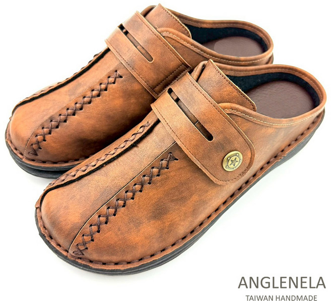 ANGLENELA 台灣手工女款木屐, A175 棕, 24.5
