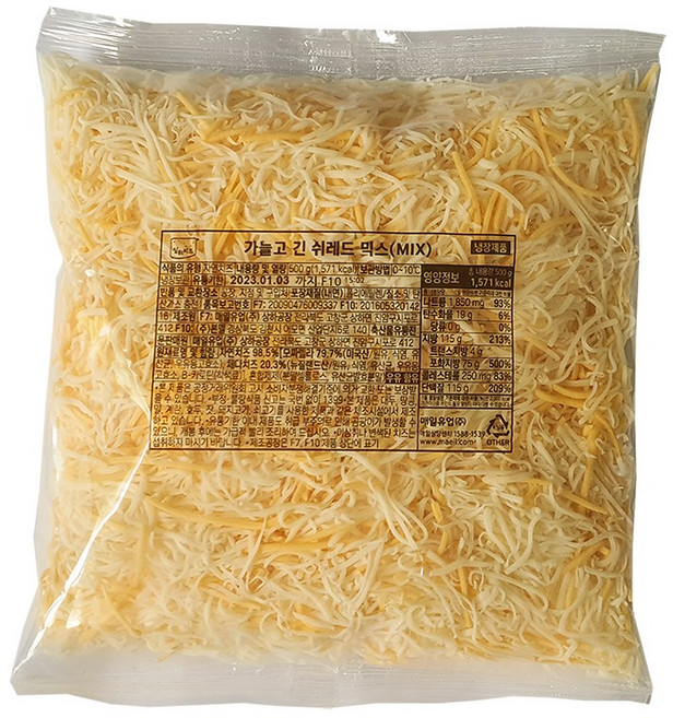 매일 가늘고 긴 쉬레드 믹스 500g 몬트레이잭치즈8 체다치즈2 눈꽃치즈 자연치즈 아이스박스무료포장, 4개