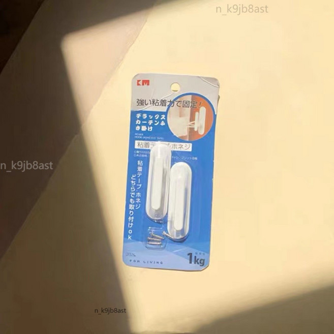 北歐風手工編織棉繩窗簾綁帶 免打孔裝飾綁繩, 白色粘貼壁鈎 2個, 1個