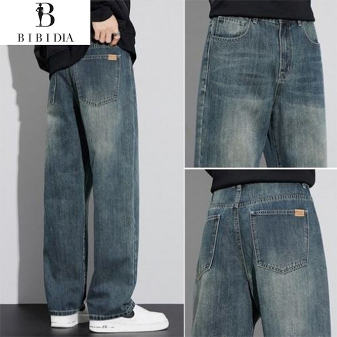 비비디아 Bibidia 2025 봄 가을 남성 일자핏 데님팬츠 남성 일자 청바지 빅사이즈 청바지 (M~5XL)5463