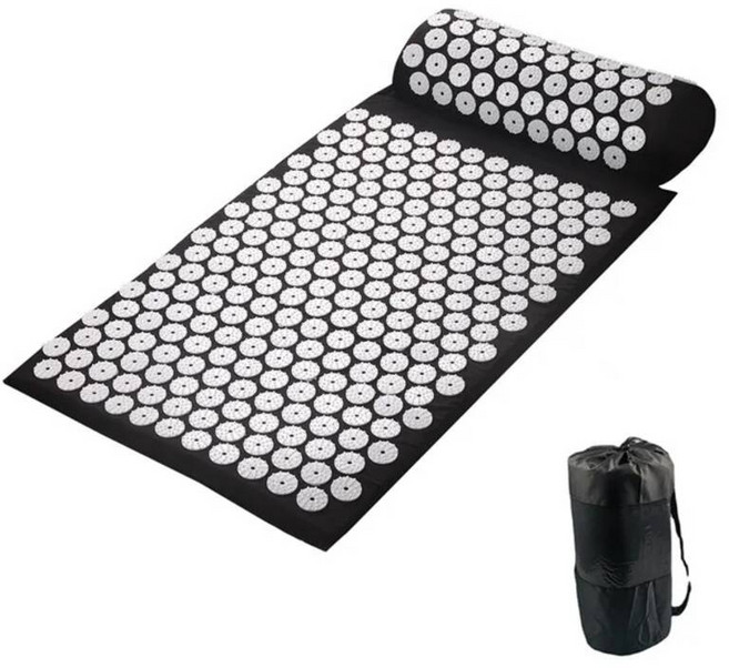 캠핑 자충 침대 전기 에어 매트 마사지 쿠션 쉐이크 요가 지압 스트레스 허리 바디 통증 스파이크 침술, Black bag different