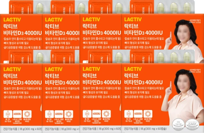 락티브 비타민D3 4000IU 18g, 60정, 8개 - 쿠팡