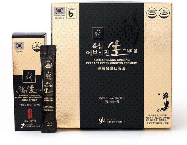 금흑 흑삼 에브리진생 프리미엄 농축액 스틱 (10ml x 30포), 1박스, 300ml