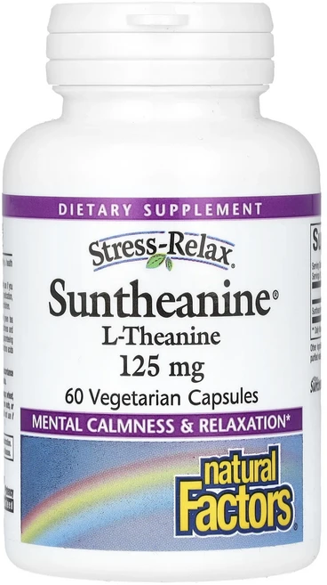 프리미엄상품 Natural Factors Stress-Relax Suntheanine L-테아닌 베지 캡슐 60정(캡슐 1정당 125mg) 끝내주게잘나가는상품, NaturalFactorsStressRelaxSunth, 1 - 쿠팡