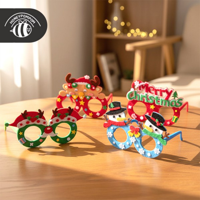 허니폼폼 크리스마스 펠트 안경 만들기, 1개, A. 루돌프