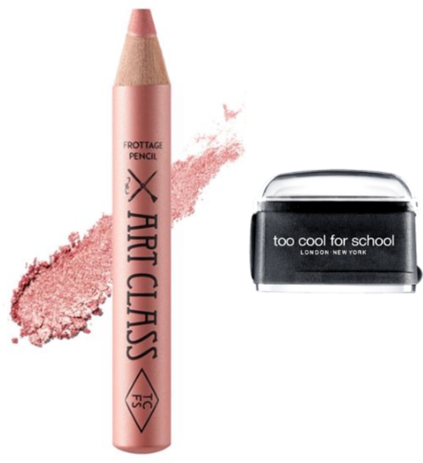 too cool for school Frottage Pencil 立體輪廓眼影筆, 原廠黑削筆器+02 Rosy Dew, 1個