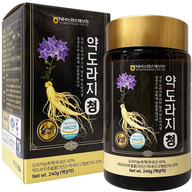 국산 3년근 약도라지청 240g 액상 기관지에좋은차 [원산지:국산], 1개