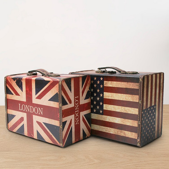 빈티지 원버튼 트렁크 가방 수납함 미국 영국, 영국 UK
