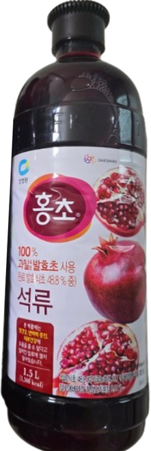 청정원 홍초 석류 발효식초, 1.5L, 4개