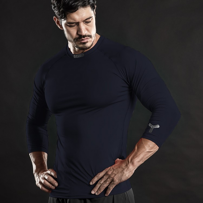 닥터스킨 야구 언더셔츠 언더티 기능성 라운드티 7부 네이비 SDNA08