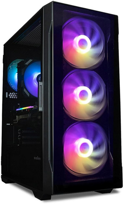 잘만 i3 NEO TG ATX 게이밍 PC 컴퓨터 케이스 - 4 x 120mm 인피니티 미러 ARGB 팬 강화 유리 전면 및 측면 패널 흰색, Tempered Glass 140mm Fans, White