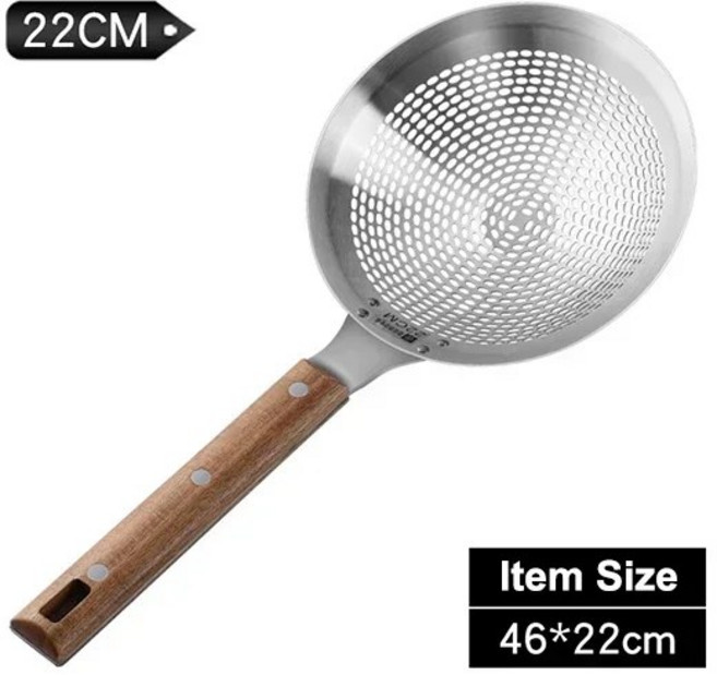 스테인리스 스틸 대형 여과기 주방 스푼 슬롯 소쿠리 28cm, Dia 22CM, 1개, Dia 22CM