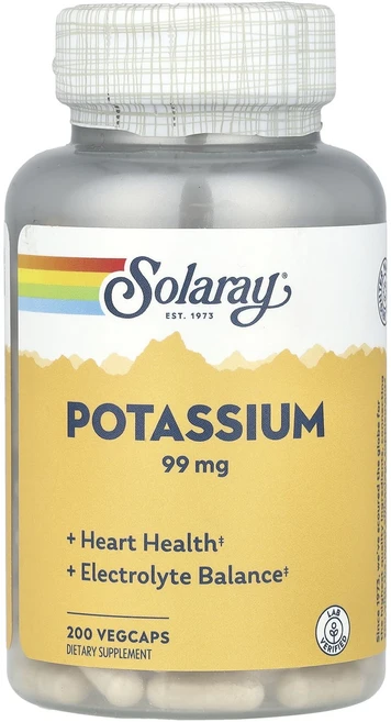 Solaray 칼륨 99mg 베지 캡슐 200정, 1개 - 쿠팡