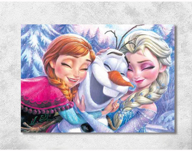 푸아이 3D 보석십자수 겨울 왕국 41x61 DIY 집들이 선물 인테리어 소품+행운십자수(32x32) PW742, 41x61cm, Type_A, 1개