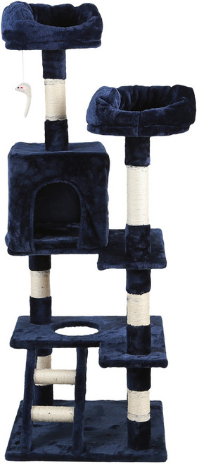 hello 프리미엄 중형 고양이 캣타워 CP400, 다크블루, 1개