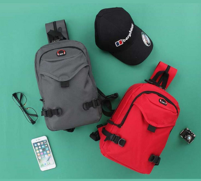 트렌디 슈프림 남학생 소풍가방 슬링백 여행 고등학생 작은가방, 아이보리