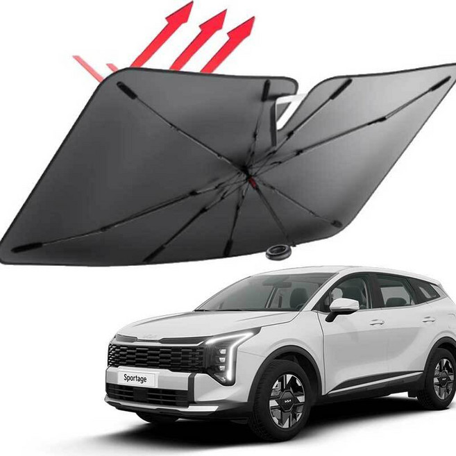 스포티지 햇빛가리개 우산형 앞유리 차량용 차박 R 더볼드 5세대 NQ5 QL 하이브리드, 링타입 블랙용스용, 1개