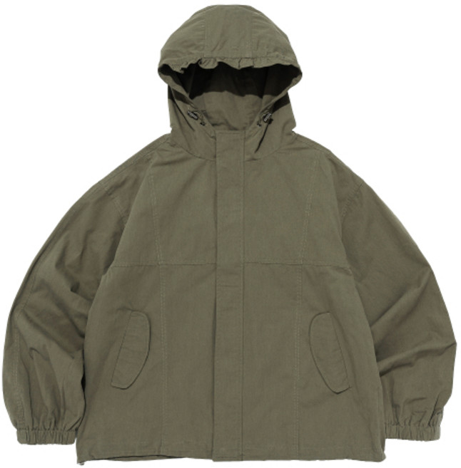 CARGOBROS FOR WOMAN 바람막이 자켓 재킷 사파리 야상 점퍼 헌팅 피쉬테일 크롭 후드 (카키)