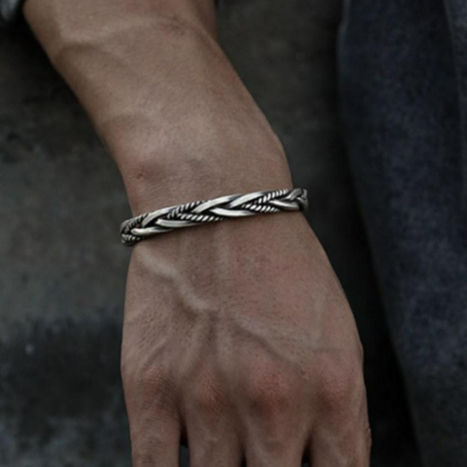 S925 엔틱 언발 꼬임 오픈형 뱅글 팔찌 A279