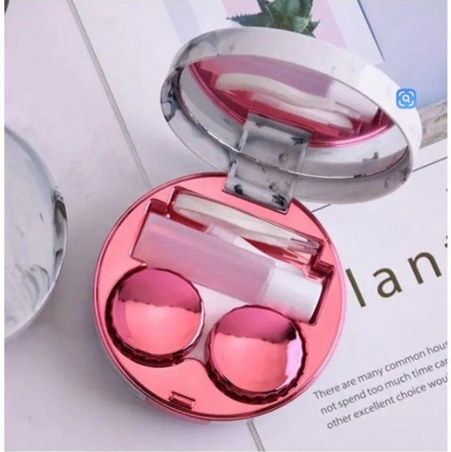 비엘스키 렌즈케이스 렌즈통 하드렌즈 렌즈 세척, 1개, 로즈레드 GD03089