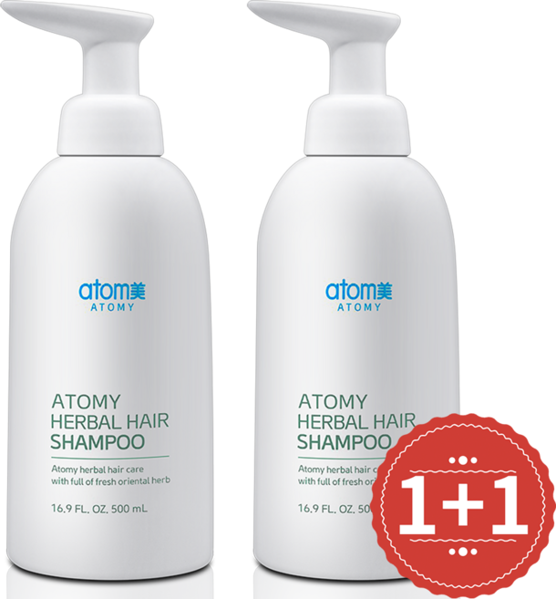 1+1 애터미 프리미엄 한방 헤어 샴푸 풍부한 영양공급, 2개, 500ml