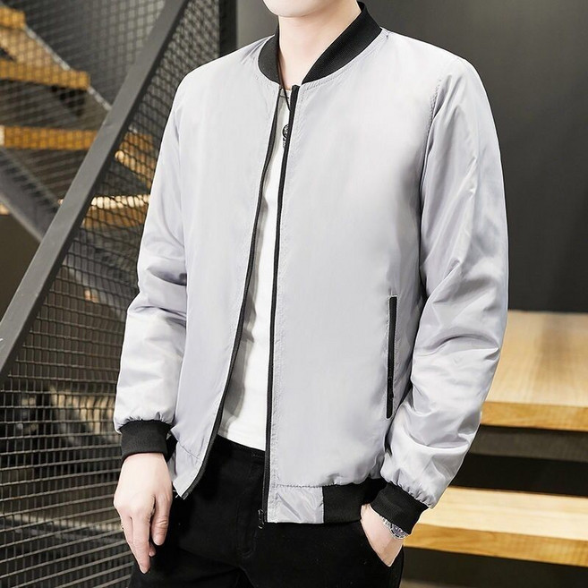 중년 남성 데일리룩 코트 봄 가을 아빠룩 패션 심플 얇은 야구넥 자켓 프리미엄 캐주얼 남자 아우터 SJS