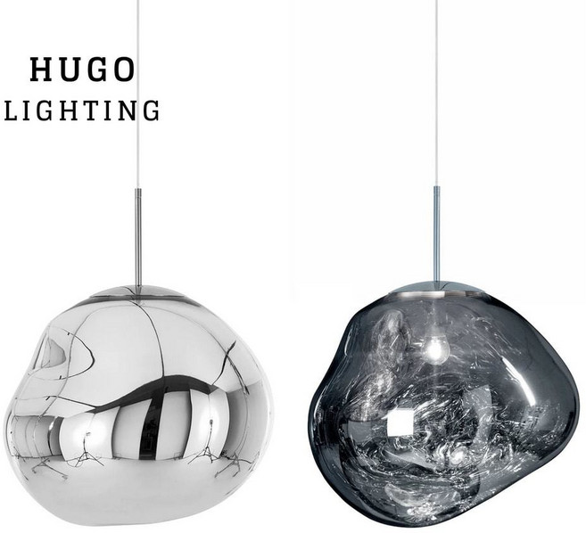 HUGO LIGHTING 熔岩風格吊燈, 銀色,單吊20cm 附E27LED6W-12W