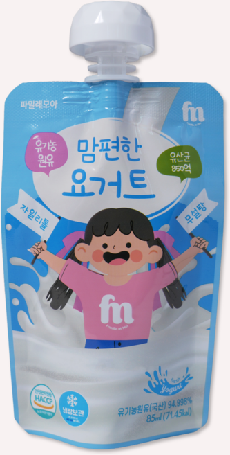 파밀레모아 유기농원유 아기요거트 짜먹는요거트 유산균 850억마리 맘편한요거트, 85g, 10개